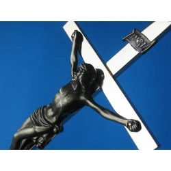 Krzyż metalowy stojący z mosiądzu.Duży 40 cm.Wersja LUX-20%